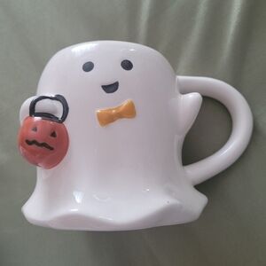 Target Hyde and EEK 2024 ghost mug with bow tie and pumkin.